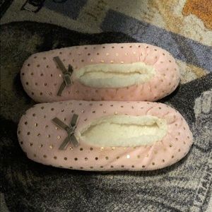 Polka Dot Furry House Slippers